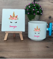 Unicorn Hediye Seti Kupa Bardak T Kulplu ve Dekoratif Taş Arkadaşa Kız Kardeşe Hediye (Model 3)