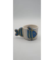 Balık Ortalı Altın Fincan Mug (Yeşil)