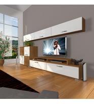 Decoraktiv Ekoflex 8 Slm Tv Ünitesi Tv Sehpası (Beyaz - Kahverengi)