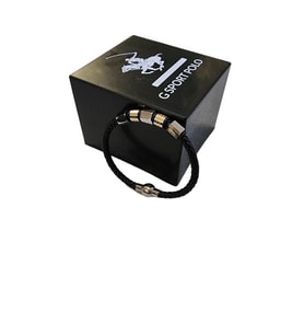 Lüks Deri ÇeliK VIP Erkek Bileklik (Gümüş-Siyah)