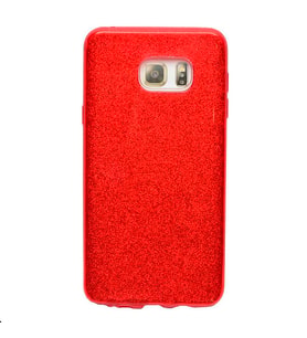 Samsung Galaxy Note 5 Kılıf Simli Parlak Shining Kapak (Kırmızı)