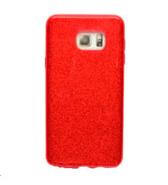 Samsung Galaxy Note 5 Kılıf Simli Parlak Shining Kapak (Kırmızı)