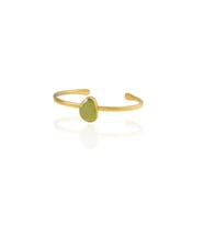 Kadir Jewellery Zirkon Taşlı Ayarlanabilir 22 Ayar Altın Kaplama Bilezik (Zeytin Yeşili)