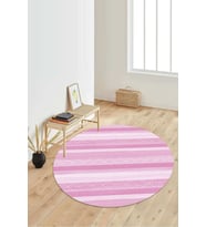Dijital Baskılı Kaymaz Taban Yıkanabilir Yuvarlak Salon Halısı Koridor Halısı Paspas NDY-HT-1003 (Pembe)