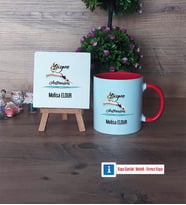 Kadın Yüzme Antrenörü Dekoratif Taş, Kupa Bardak Kırmızı Hediye (Model 1)