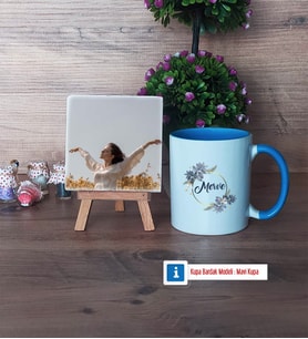 İsme Özel Doğum Günü Hediyesi Fotoğraflı Dekoratif Taş, Kupa Bardak Beyaz Hediye (Model 4)