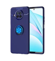 Xiaomi Mi 10T Lite 5G Kılıf 360 Kamera Korumalı Yüzüklü Standlı (Mavi)