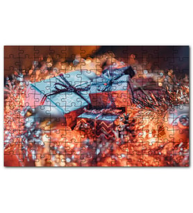 Cakapuzzle Yılbaşı Hediye Paketleri ve Süsleri Puzzle Yapboz MDF (Ahşap) (500 Parça)