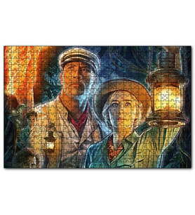 Cakapuzzle Emily Blunt Dwayne Johnson Fenerleriyle  Puzzle Yapboz MDF (Ahşap) (1000 Parça)