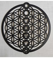 LeradLazerArt  Yaşam çiçeği Kutsal Geometri Duvar tablo. Çok Katmanlı Ahşap yaşam çiçeği tablo (Siyah)
