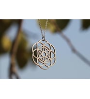 925 K Gümüş Yaşam Çiçeği Kolye Kişiye Özel (Rose)