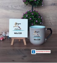 Kadın Yüzme Antrenörü Dekoratif Taş, Kupa Bardak Kırmızı Hediye (Model 9)