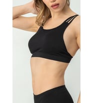 DoReMi Çapraz Sırt Askılı Pedli Spor Sütyen (Siyah)