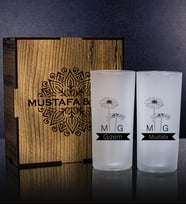 eJOYA Kişiye Özel Kutusunda 2'li Rakı Bardağı Hediye Seti 107188 (Bordo)