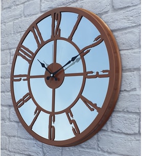 Markakanvas Metal  AYNALI Duvar Saati  ( Çap 50 cm -Çap 80 cm ) (Bakır)