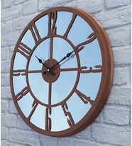 Markakanvas Metal  AYNALI Duvar Saati  ( Çap 50 cm -Çap 80 cm ) (Bakır)