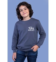Toontoy Erkek Çocuk Baskılı Sweatshirt (Füme)