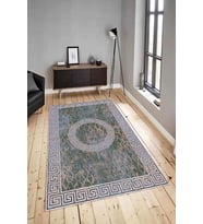 Dijital Baskılı Yıkanabilir Kaymaz Modern Renkli Salon Halısı Mutfak Halısı Yolluk ND-HY-1286 (Siyah)