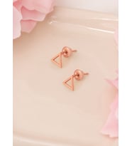 ÜÇGEN ŞEKLİNDE GÜMÜŞ KÜPE (Rose)