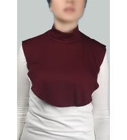 Düz Balıkçı Yaka Boğazlı Penye Tesettür Boyunluk (Bordo)