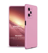 Microsonic Xiaomi Redmi Note 12 Pro Kılıf Double Dip 360 Protective Siyah Mavi (Rose)