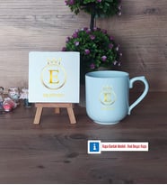 Baş Harf ve İsim Soyisim Dekoratif Taş, Kupa Bardak Kırmızı Hediye (Model 4)