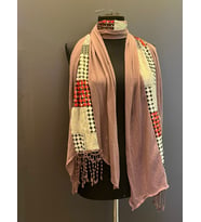 PENYE PUANTİYELİ KADIN FULAR ŞAL 170X50 CM (Pembe)