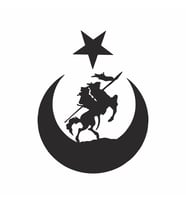 Akıncı ve Ay Yıldız Türk Bayrağı Araba Sticker siyah 15x20 CM (Siyah)