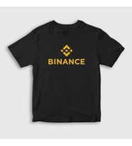Presmono Unisex Çocuk Beyaz Logo V2 Binance Bitcoin T-Shirt 324898tt (Siyah)