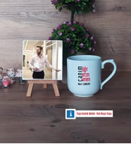 Öğretmene Hediye Fotoğraflı Dekoratif Taş, Kupa Bardak Beyaz Hediye (Model 5)