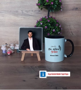 Din Kültürü Öğretmeni Fotoğraflı Dekoratif Taş, Kupa Bardak Beyaz Hediye (Model 11)