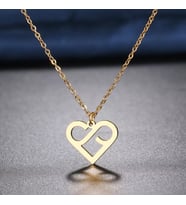 Kişiye Özel 925 Ayar Gümüş Kalp Sonsuzluk Kolye (Gold)
