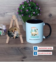 Cerraha Hediye Kupa Bardak Beyaz ve Fotoğraflı Ahşap Anahtarlık Hediye (Model 11)