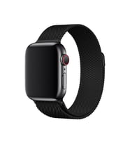 BİPOWER Apple Watch 42-44mm KRD1 Metal Hasır Kordon (Siyah)