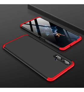 Huawei Honor 20 Kılıf Zore Ays Full Koruma Kılıf (Siyah-Kırmızı)
