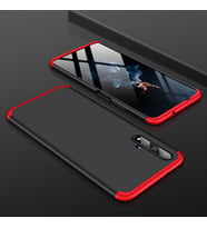 Huawei Honor 20 Kılıf Zore Ays Full Koruma Kılıf (Siyah-Kırmızı)