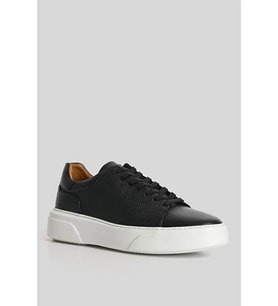 Lufian Tommy Erkek Deri Sneaker Ayakkabı (Siyah)