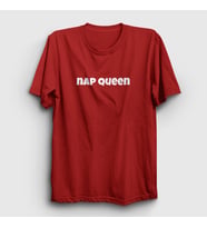Presmono Unisex Beyaz Nap Queen Hediye Uykucu Prenses T-Shirt 503853tt (Kırmızı)