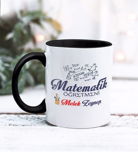 Matematik Öğretmeni Tasarımlı Kişiye Özel Kupa Bardak (Siyah)