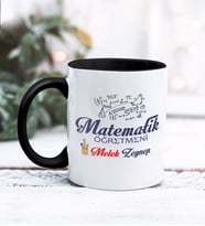 Matematik Öğretmeni Tasarımlı Kişiye Özel Kupa Bardak (Siyah)