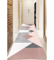 Dijital Baskılı Kaymaz Taban Yıkanabilir Modern Yolluk Ve Koridor Halısı NDU-SD-540 (Pembe)