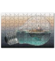 Cakapuzzle Ampul İçinde Okyanus ve Ada İllüstrasyonu Puzzle Yapboz MDF (Ahşap) (1000 Parça)