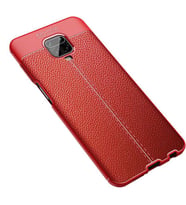 Xiaomi Redmi Note 9S Kılıf Zore Niss Deri Desenli Silikon (Kırmızı)