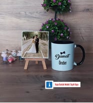 Damat Fotoğraflı Dekoratif Taş, Kupa Bardak Beyaz Hediye (Model 11)