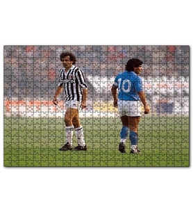 Cakapuzzle Diego Maradona Michel Platini  Puzzle Yapboz MDF (Ahşap) (500 Parça)