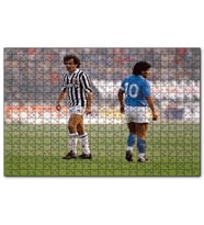 Cakapuzzle Diego Maradona Michel Platini  Puzzle Yapboz MDF (Ahşap) (500 Parça)