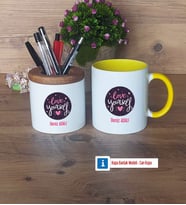 Love Yourself Kalemlik, Kupa Bardak T Kişiye Özel Hediye (Model 10)