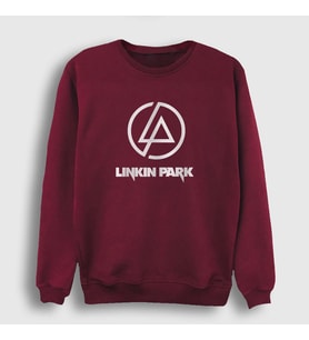 Presmono Unisex Beyaz Logo Linkin Park Sweatshirt 97887tt (Bordo)