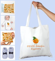 eJOYA Bebeklere Özel Çantasında Kişiye Özel Battaniye Zıbın Yastık Ve Patik Bebek Hediye Seti 109921 (Mavi)