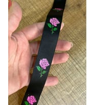EN 5.5 CM GÜL BASKIŞI KURDELE ŞERİT DİKİŞ AKSESUARI BORDÜR 1 METRE (Siyah)